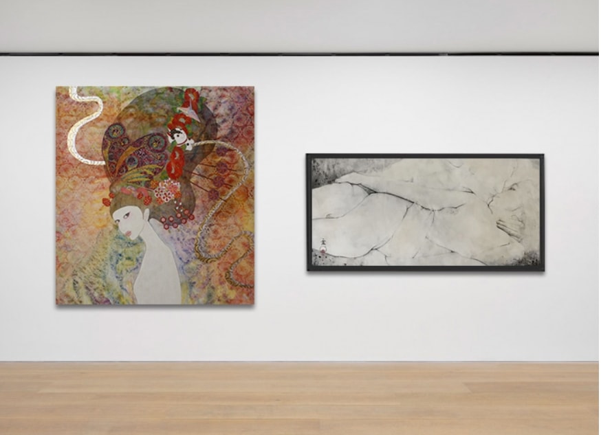 Installation view: KAORUKO, left; Bobbie Moline-Kramer